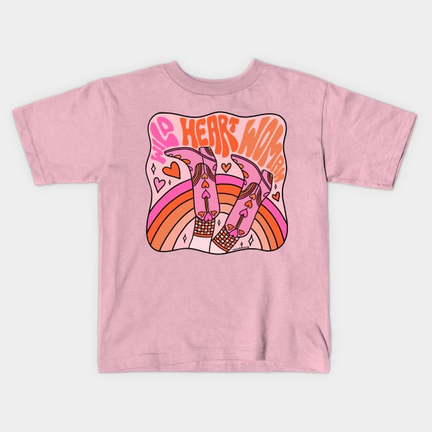 Wild Heart Woman Kids T-Shirt by Doodle by Meg